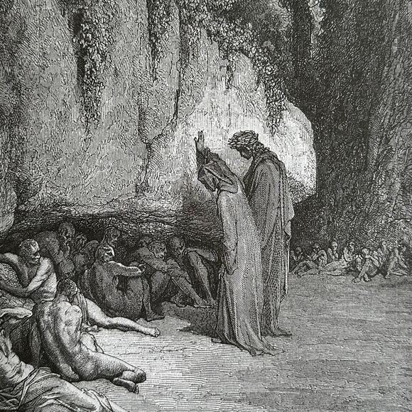 Dore, Indolent Souls, Late Repenters, Divine Comedy, Art Print, ~ 250803-WH 705 - Picture 1 of 4